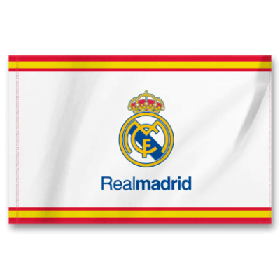 A Real Madrid fehér címeres zászlója