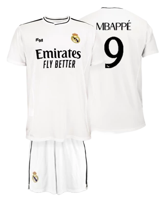Real Madrid 2024-25 prémium gyerek szurkolói mez szerelés, replika - Mbappé - 9