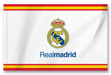 A Real Madrid fehér címeres zászlója