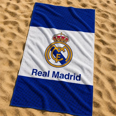 2025-26-os kék-fehér Real Madrid törölköző - sávos