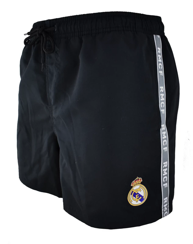 Fekete címeres Real Madrid fürdőnadrág - M