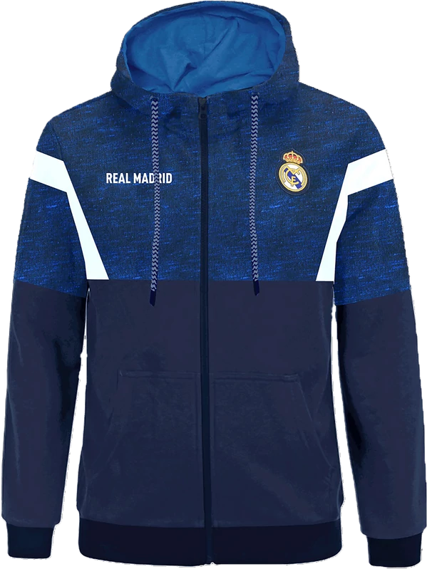 Tengerkék Real Madrid kapucnis pulóver - L