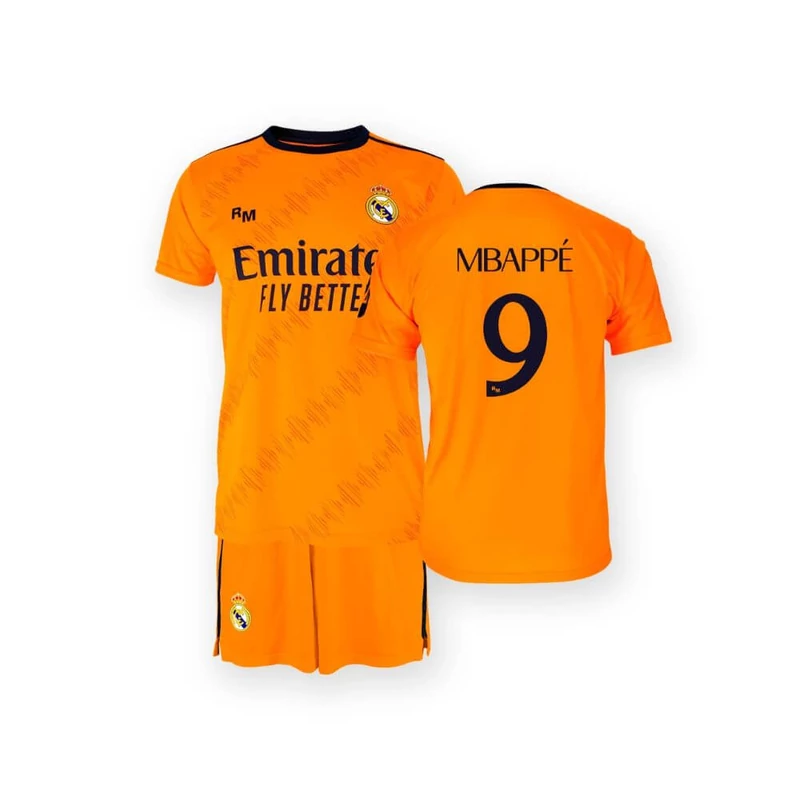 Real Madrid 2024-25 prémium gyerek szurkolói mez szerelés, replika - Mbappé - 9 - 6 éves