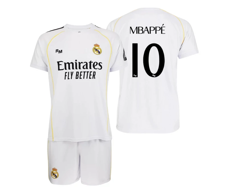 Real Madrid 2025-26 prémium gyerek szurkolói mez szerelés, replika - Mbappé - 10 - 12