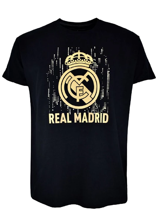 A Real Madrid címeres pólója - fekete-arany - XL