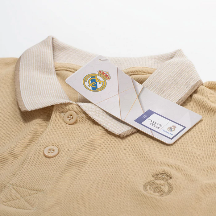 Prémium Real Madrid galléros póló, bézs - 2XL