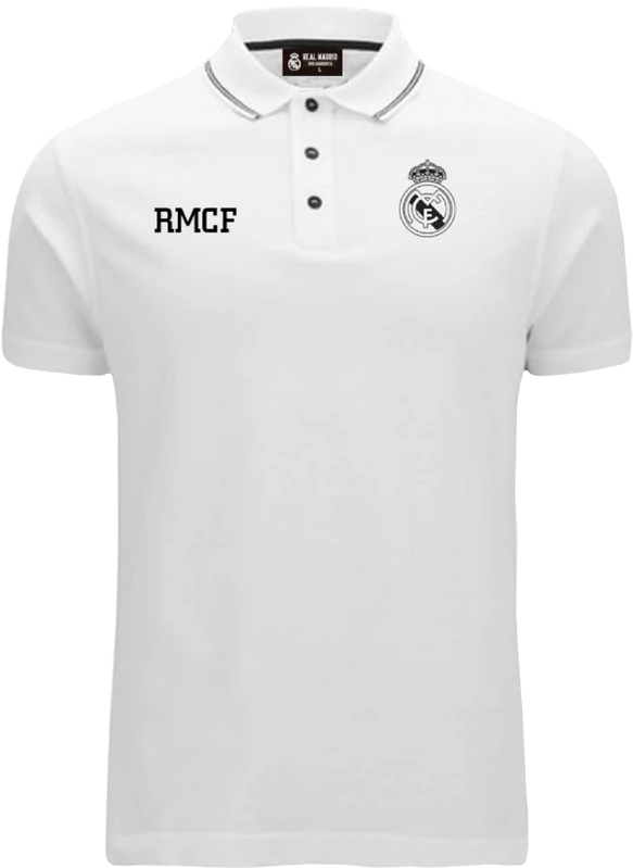 A habfehér Real Madrid galléros pólód - 2XL