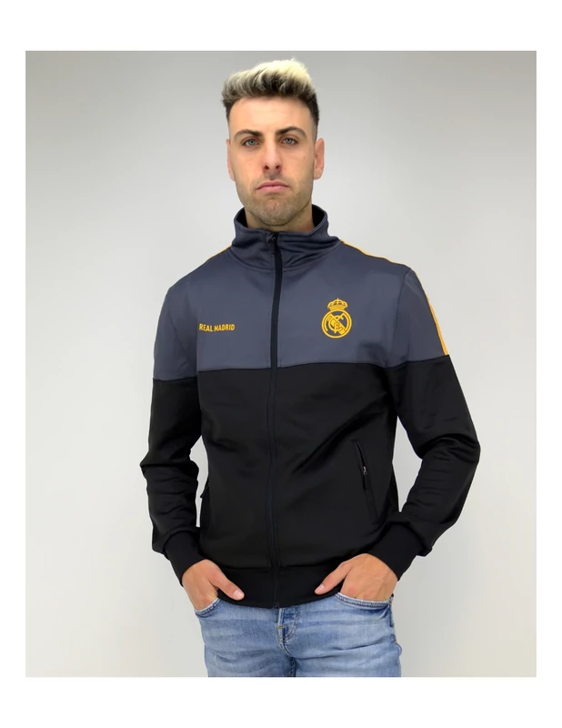 Prémium fekete-arany Real Madrid kardigán - S