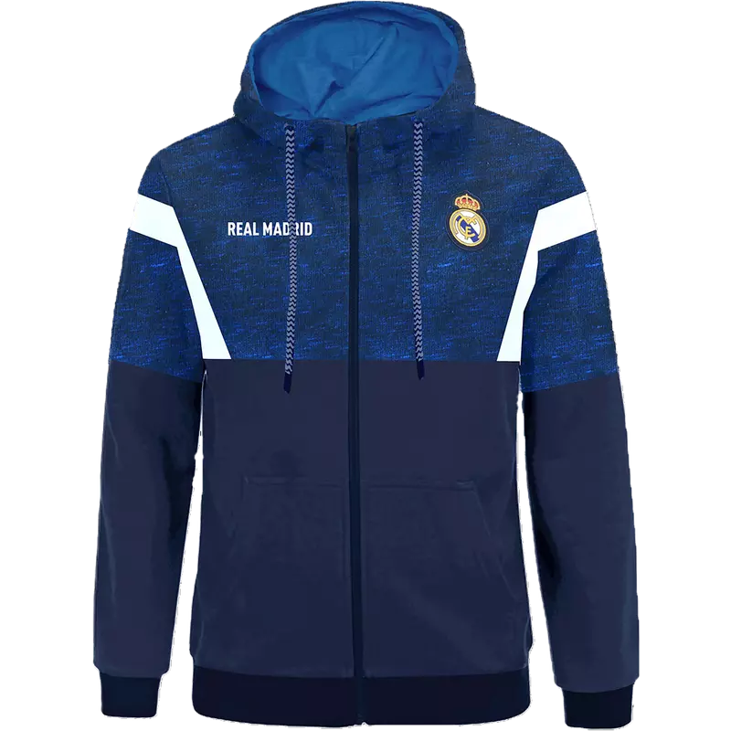 Tengerkék Real Madrid kapucnis pulóver - S