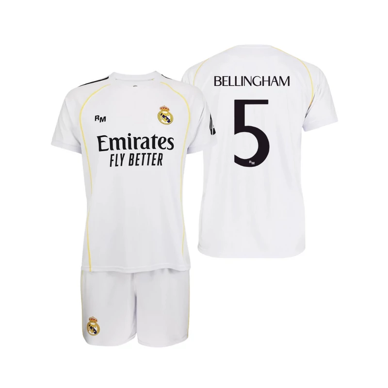 Real Madrid 2025-26 prémium gyerek szurkolói mez szerelés, replika - Bellingham 5 - 12