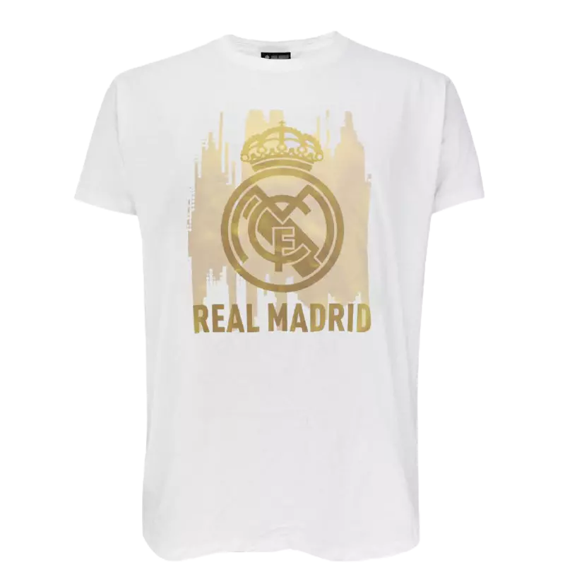 A Real Madrid címeres pólója - fehér-arany - M