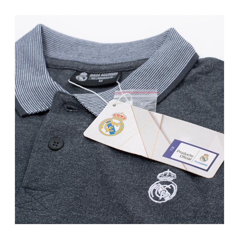 Prémium Real Madrid galléros póló, szürke - 2XL