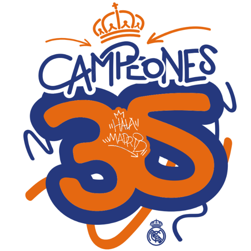 Campeones 35 - hivatalos Real Madrid bajnoki póló - L