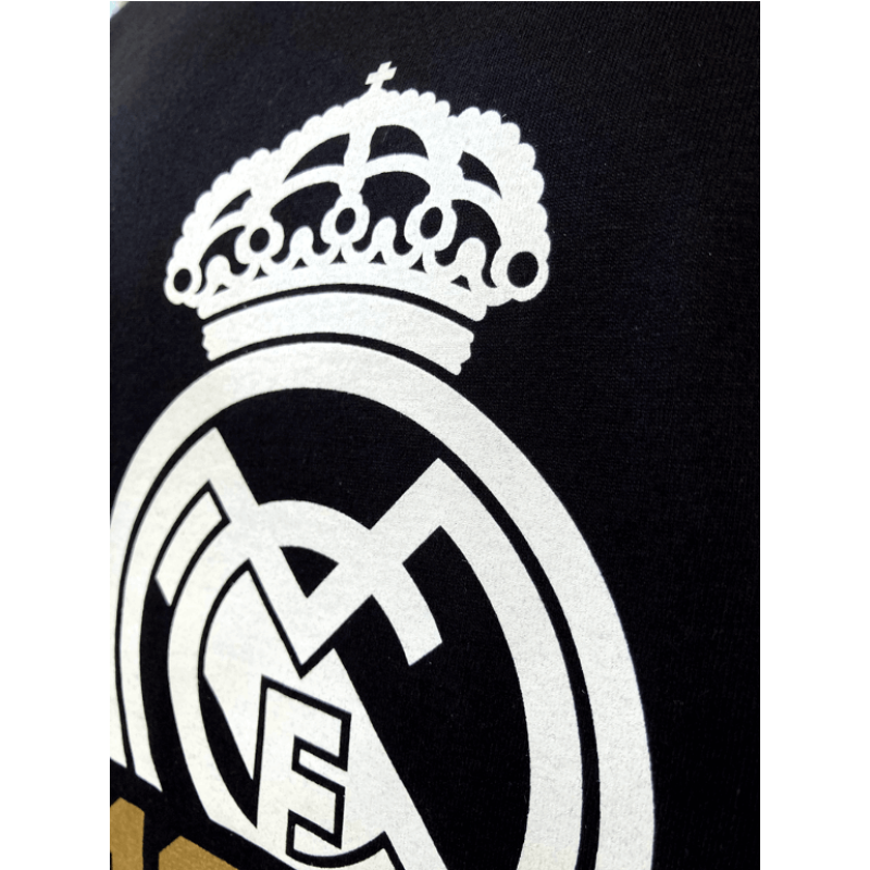 Madridisták fekete kerek nyakú pólója - L